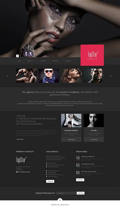 Model Agency Website Template .
